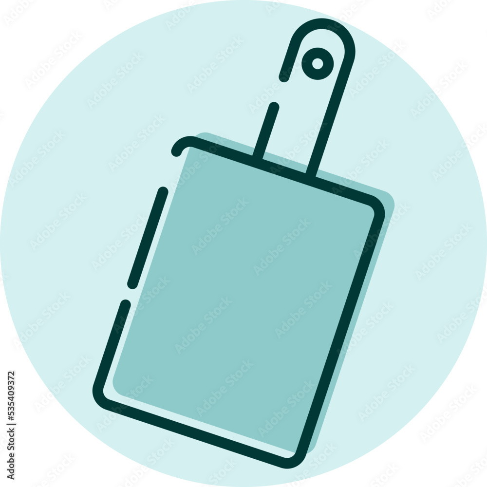 Fototapeta premium Kitchen cutting board, illustration, vector on a white background.
