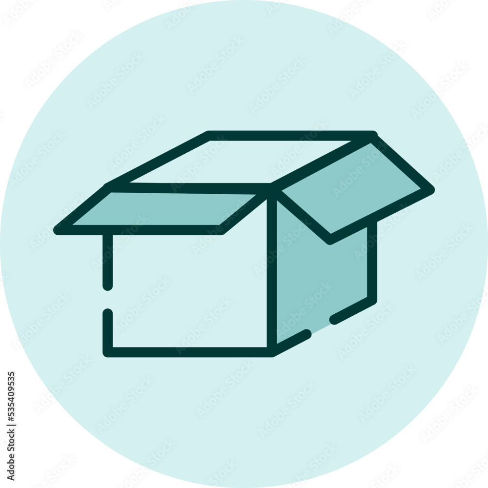 Empty delivery box, illustration, vector on a white background. Empty delivery box, illustration, vector on a white background.