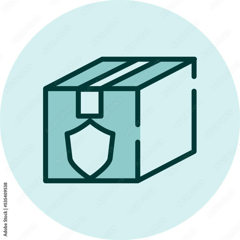 Delivery insurance, illustration, vector on a white background. Delivery insurance, illustration, vector on a white background.