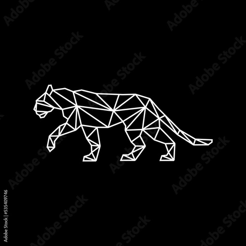 Geometric cheetah leopard panther logo outline vector