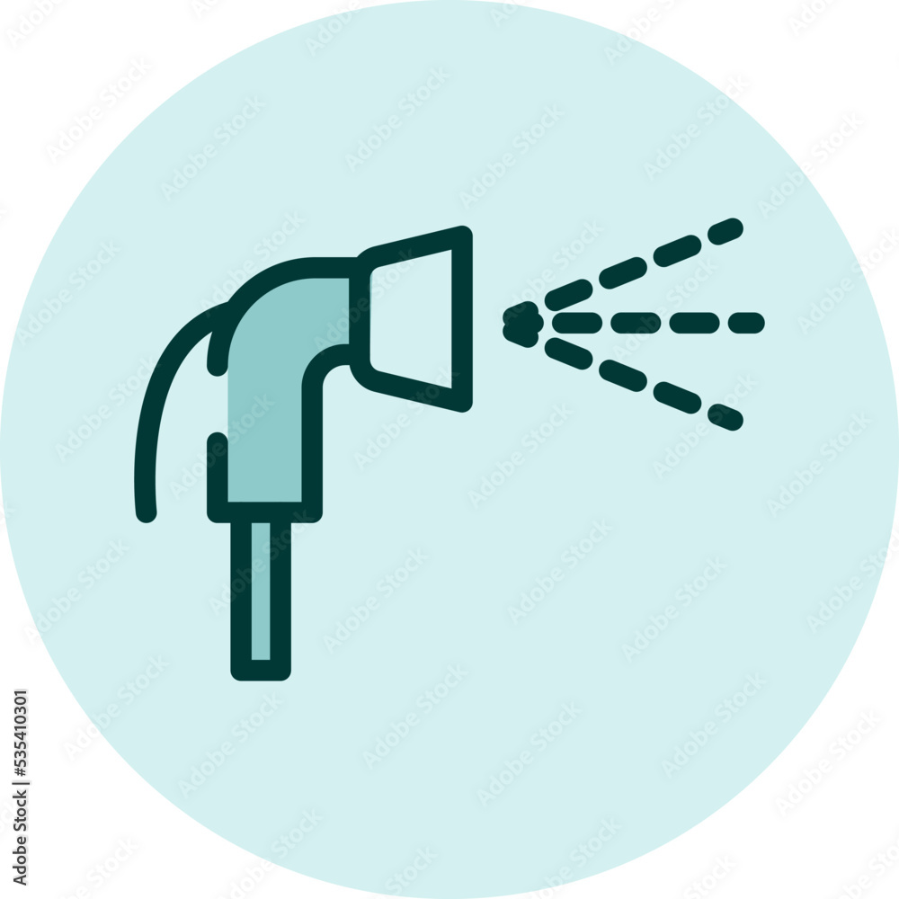 Watering hose, illustration, vector on a white background. Watering hose, illustration, vector on a white background.