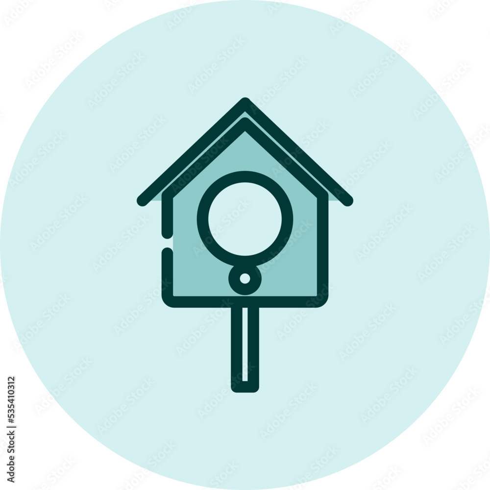 Farm bird house, illustration, vector on a white background. Farm bird house, illustration, vector on a white background.