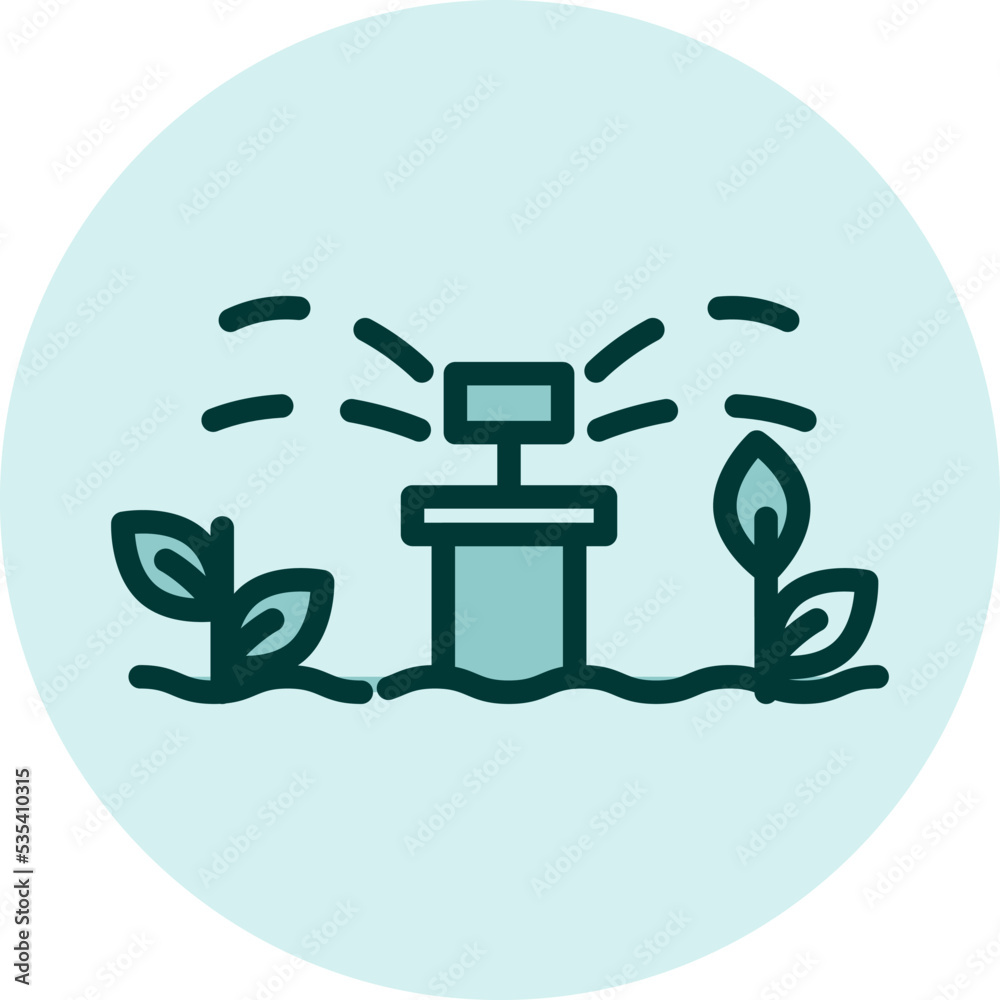 Farming irrigation, illustration, vector on a white background. Farming irrigation, illustration, vector on a white background.