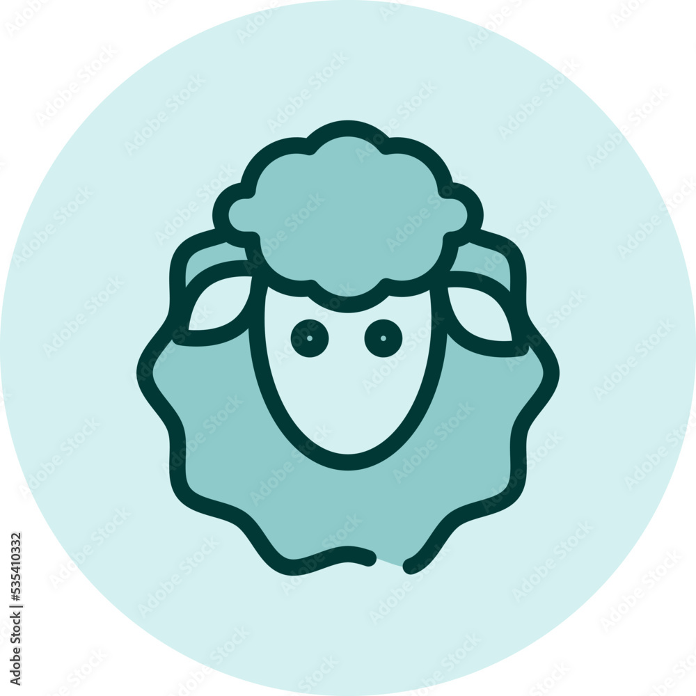 Farming sheep, illustration, vector on a white background.