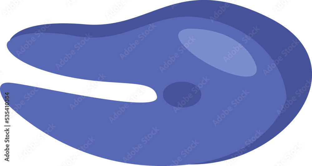 Blue fish slice, illustration, vector on a white background.