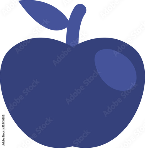 Blue apple, illustration, vector on a white background.