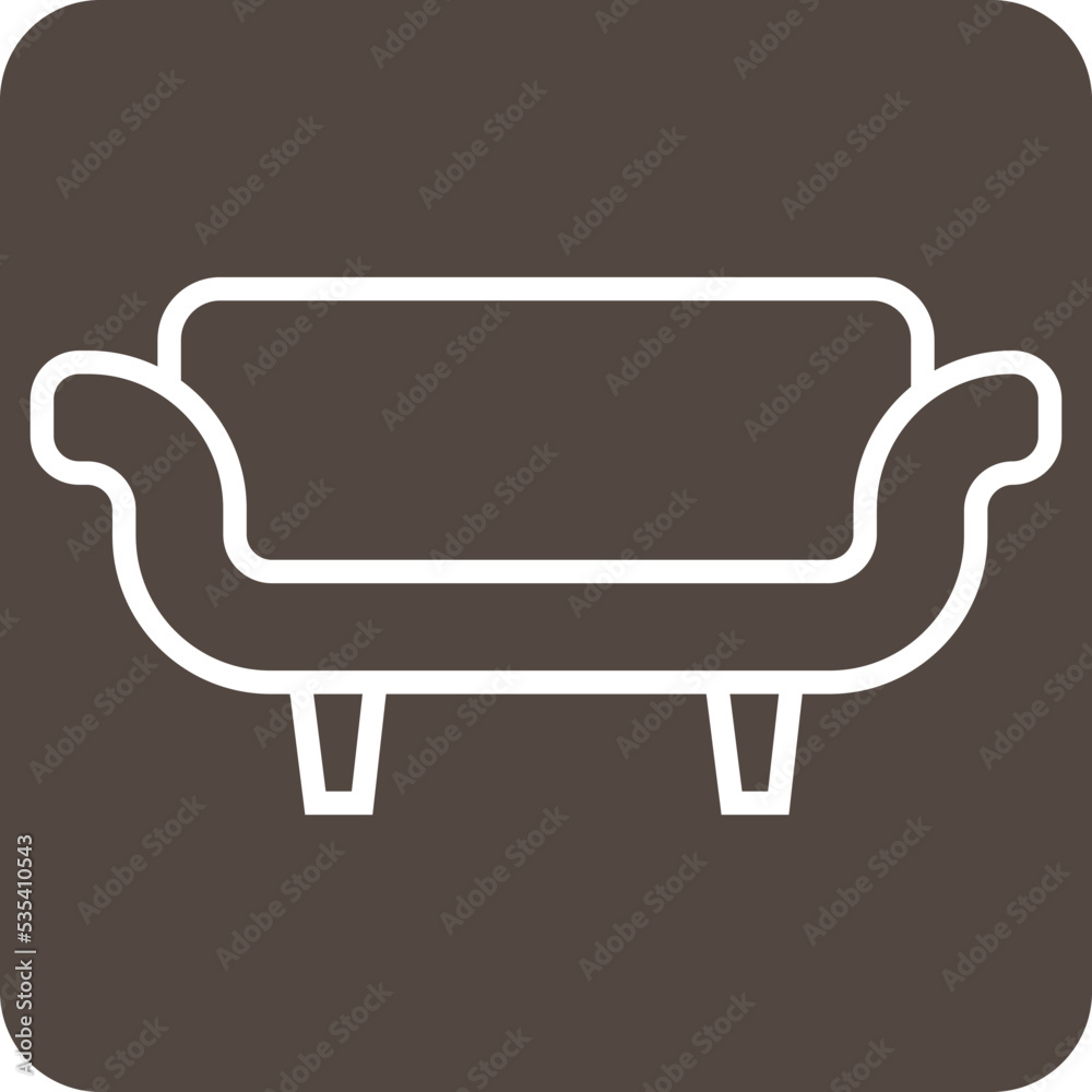 Modern brown sofa, illustration, vector on a white background. Modern brown sofa, illustration, vector on a white background.