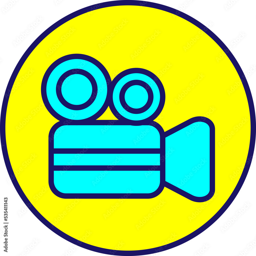 Media video camera, illustration, vector on a white background. Media video camera, illustration, vector on a white background.