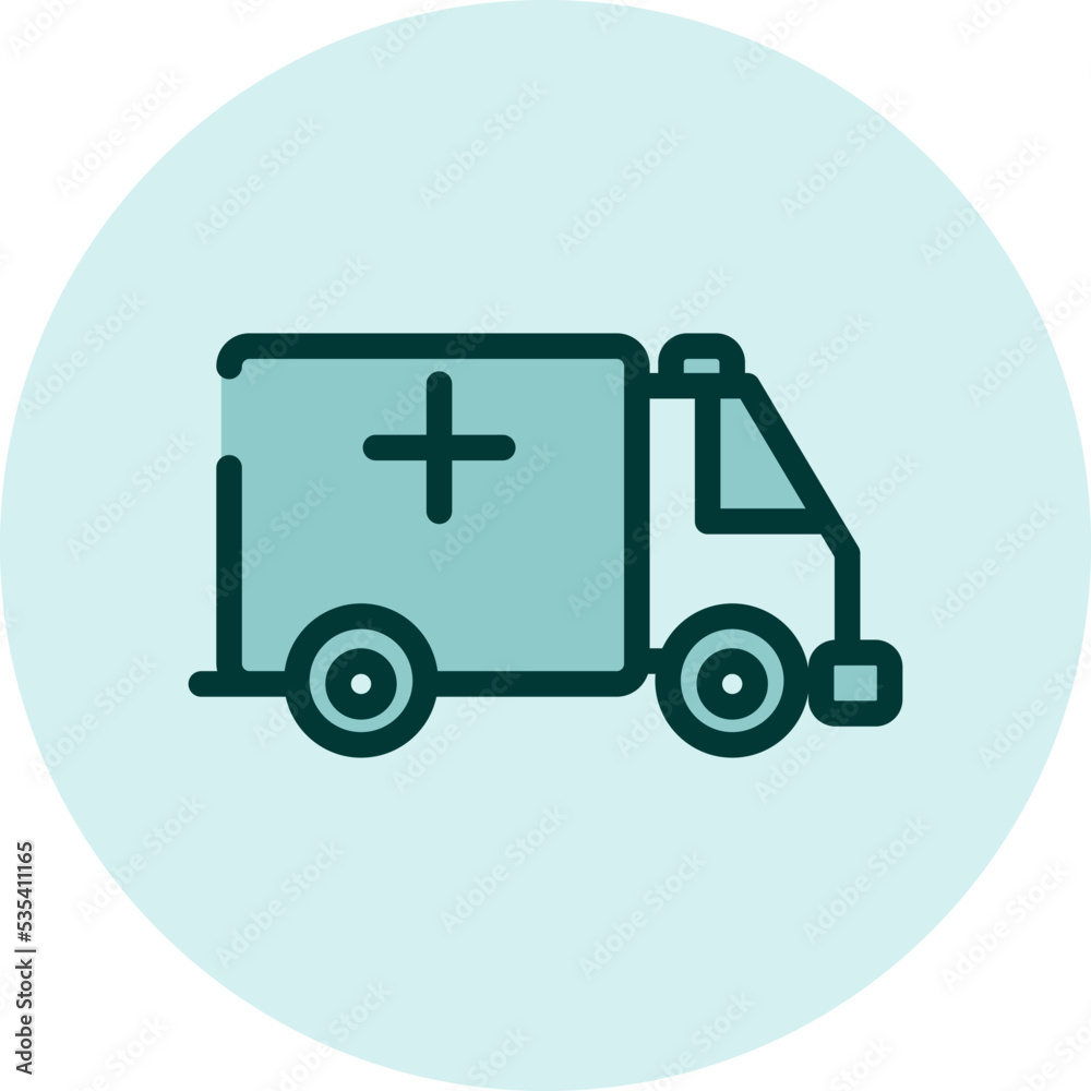 Medical ambulance car, illustration, vector on a white background. Medical ambulance car, illustration, vector on a white background.