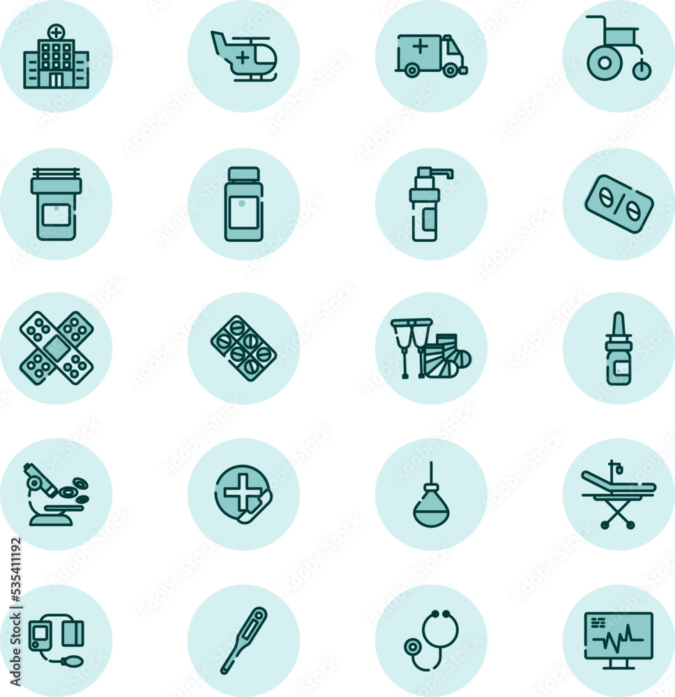 Medical treatment, illustration, vector on a white background. Medical treatment, illustration, vector on a white background.