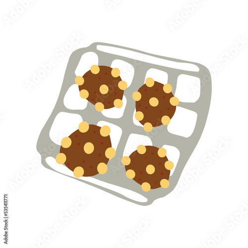 .Christmas cookies on a baking sheet on a white background