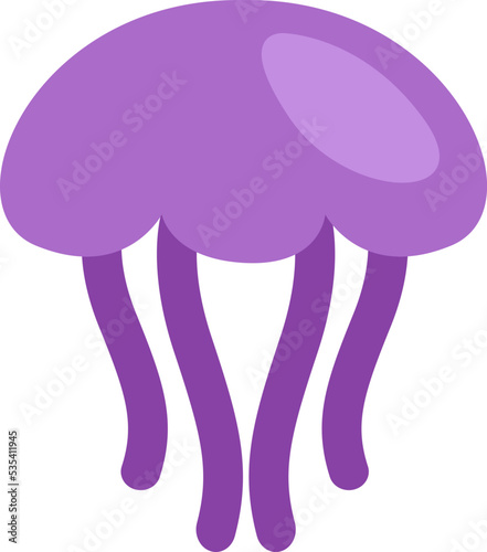 Purple jelly fish, illustration, vector on a white background.