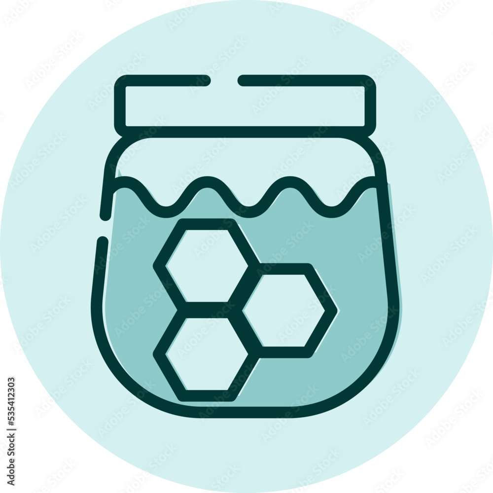 Jar of honey, illustration, vector on a white background. Jar of honey, illustration, vector on a white background.
