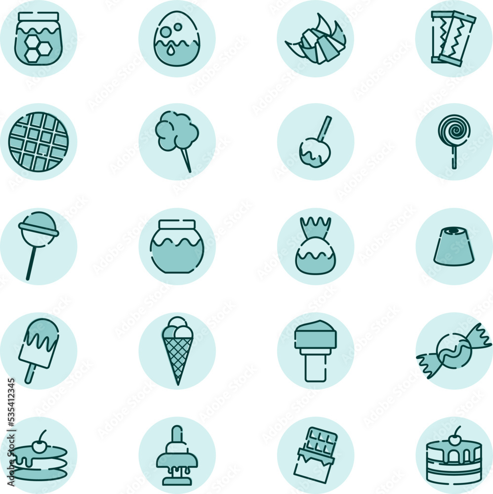 Sweet cuisines, illustration, vector on a white background.