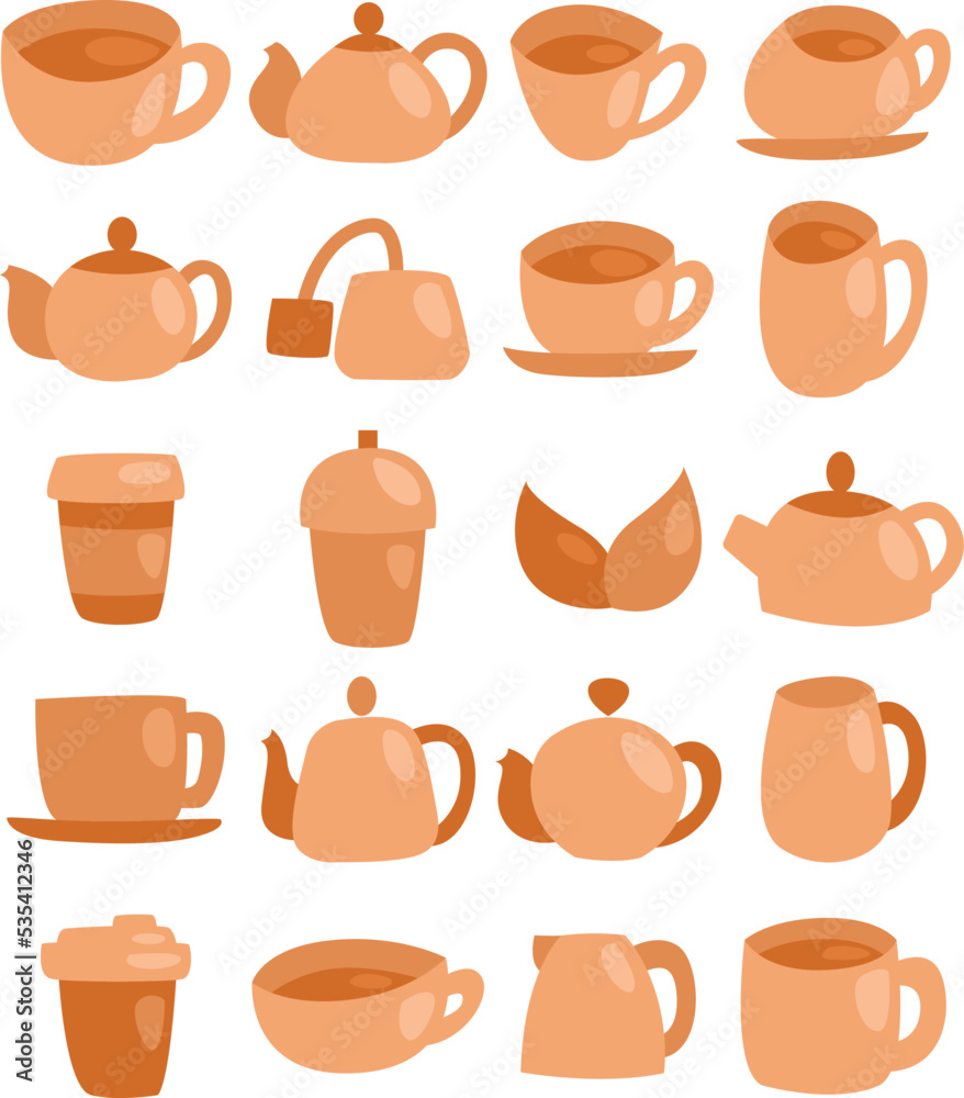 Tea time, illustration, vector on a white background. Tea time, illustration, vector on a white background.