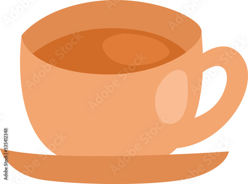 Breakfast tea cup, illustration, vector on a white background.