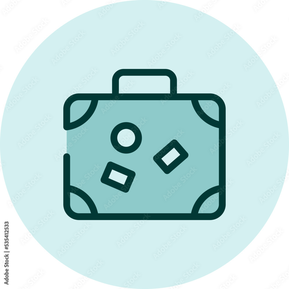 Traveling suitcase, illustration, vector on a white background. Traveling suitcase, illustration, vector on a white background.