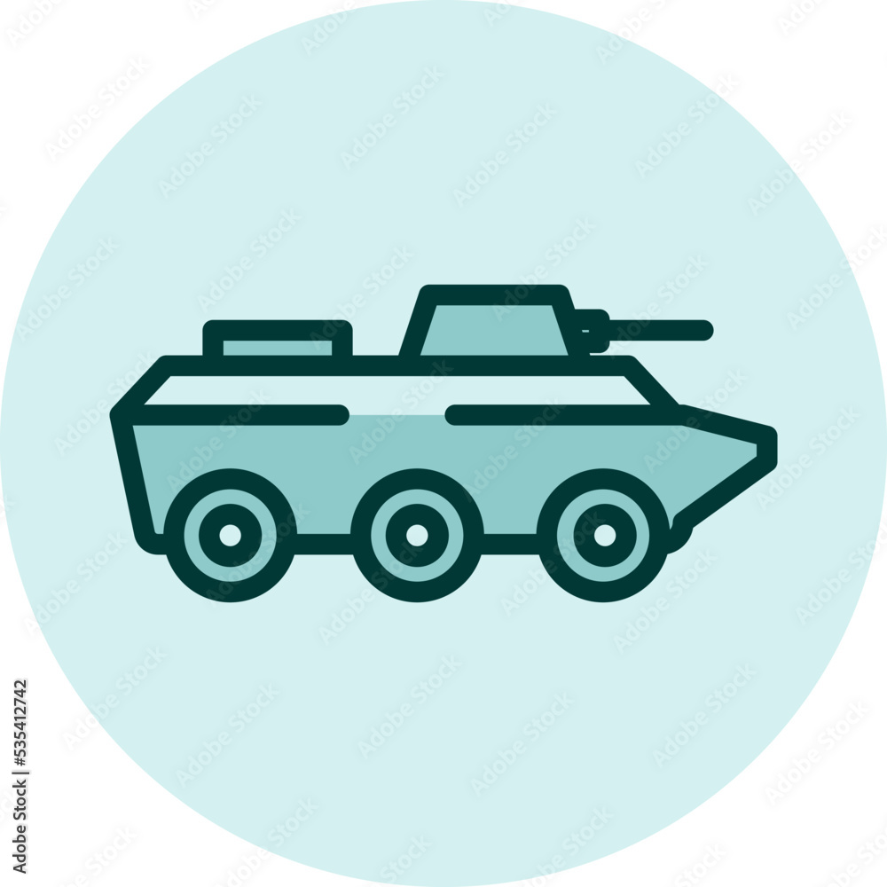 Military vehicle, illustration, vector on a white background.