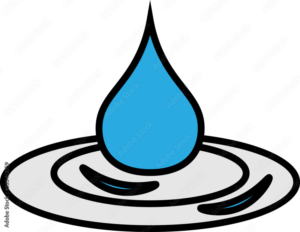 Dropping water drop, illustration, vector on a white background. Dropping water drop, illustration, vector on a white background.