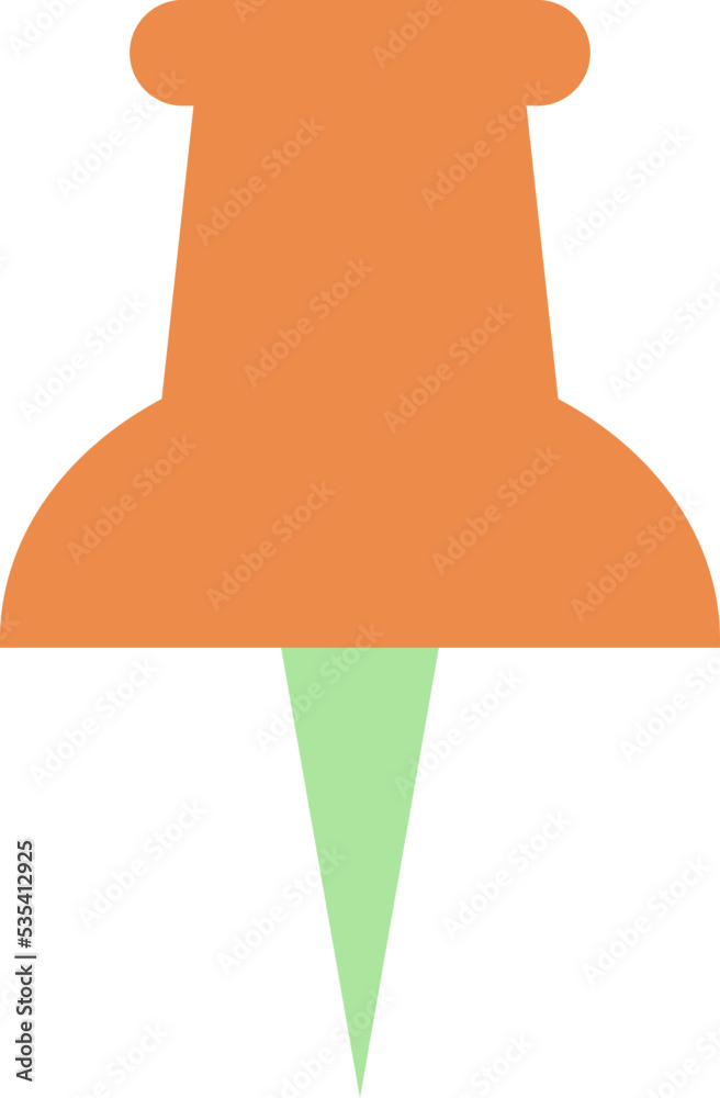 Work pin, illustration, vector on a white background. Work pin, illustration, vector on a white background.