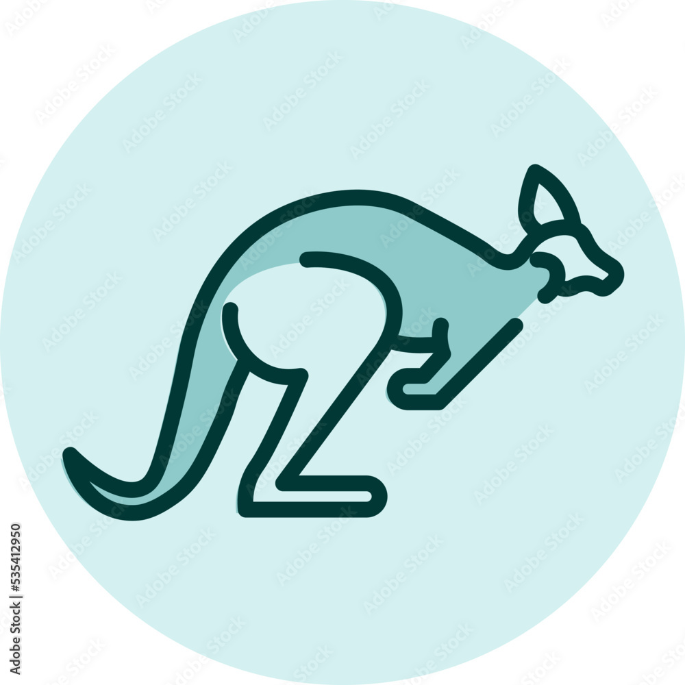 Wild cangaroo, illustration, vector on a white background.