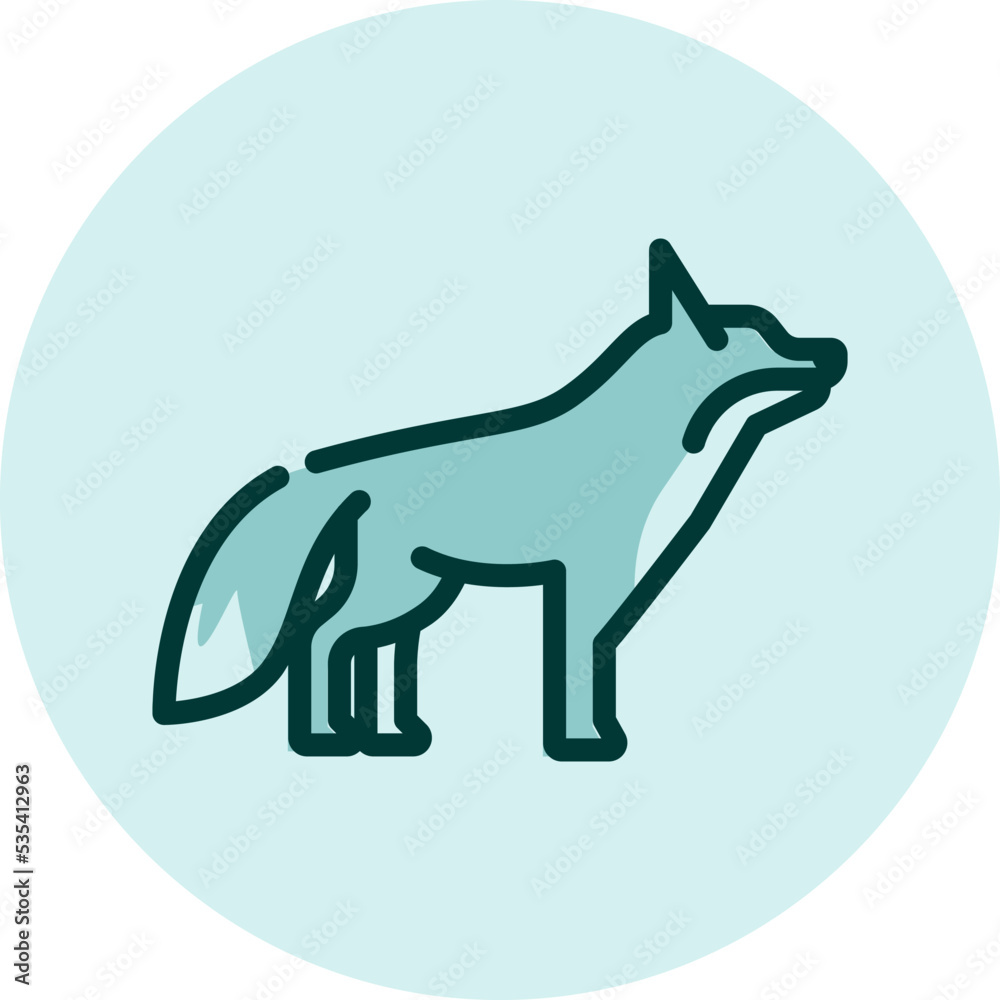 Fototapeta premium Wild fox, illustration, vector on a white background.