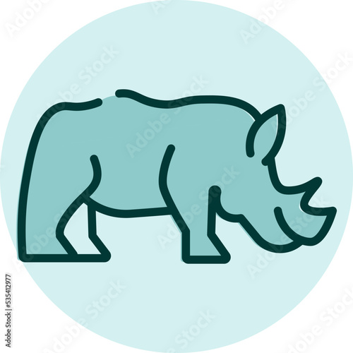 Wild rhino, illustration, vector on a white background.