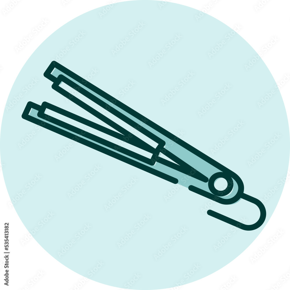 Beauty flat iron, illustration, vector on a white background. Beauty flat iron, illustration, vector on a white background.