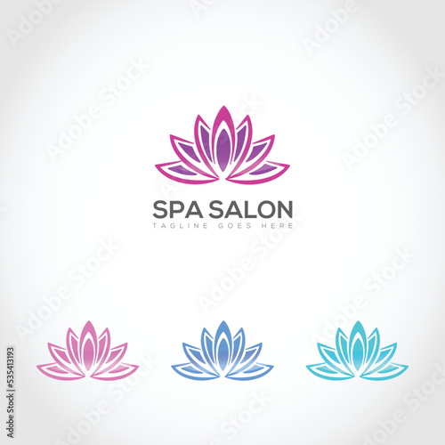lotus flower Spa Salon Logo template design Free Vector 