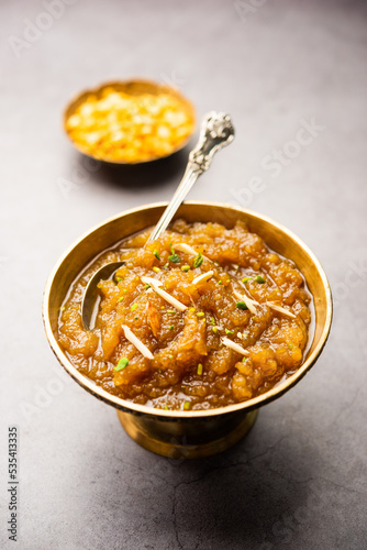 Besan Halwa, shira, sheera is a rich dessert made with gram flour, ghee and sugar