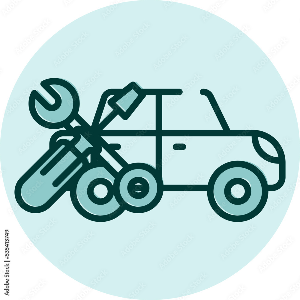 Car repair shop, illustration, vector on a white background. Car repair shop, illustration, vector on a white background.