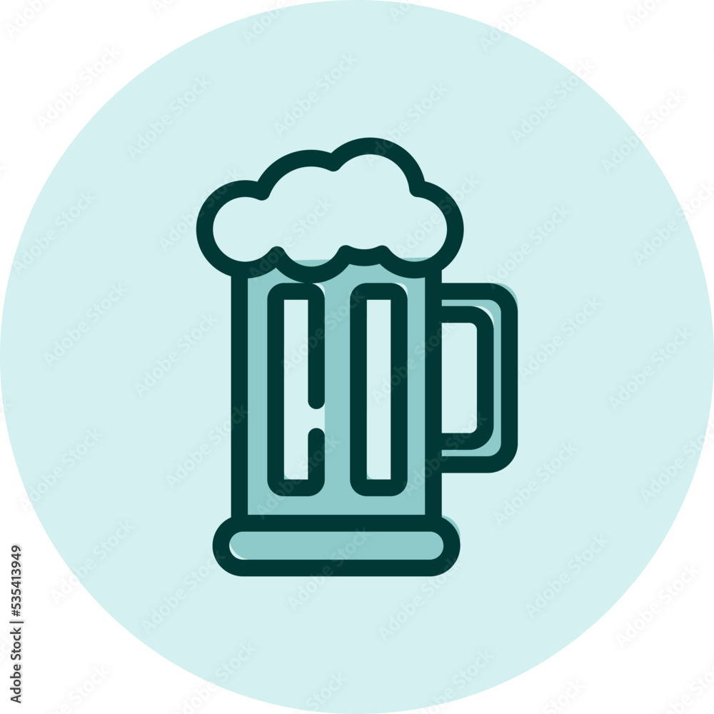 Pint of cold beer, illustration, vector on a white background. Pint of cold beer, illustration, vector on a white background.