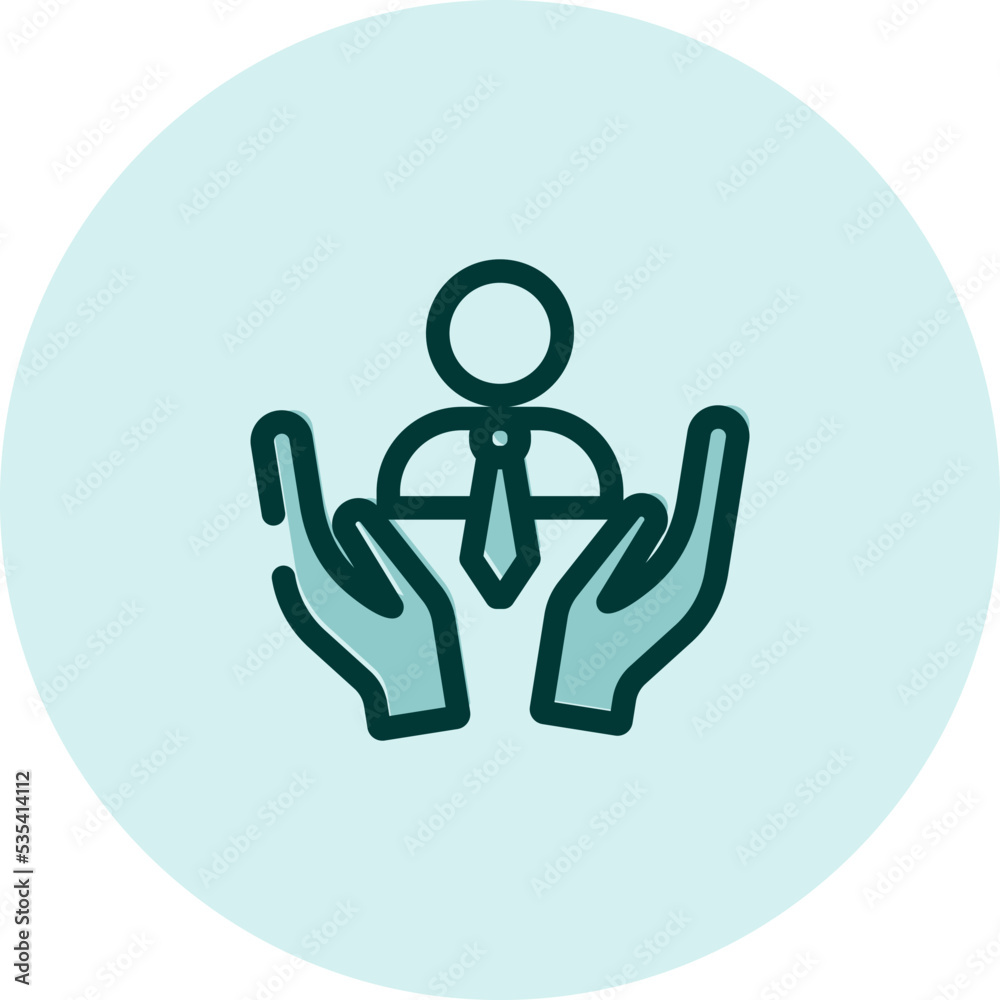 Employee benefits insurance, illustration, vector on a white background. Employee benefits insurance, illustration, vector on a white background.