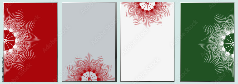 Obraz premium Winter style.Vector set of abstract creative backgrounds in minimal trendy style with space for text - design templates for social media stories also can be used for card, cover, invitation
