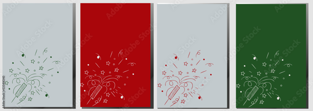 Winter style.Vector set of abstract creative backgrounds in minimal trendy style with space for text - design templates for social media stories also can be used for card, cover, invitation