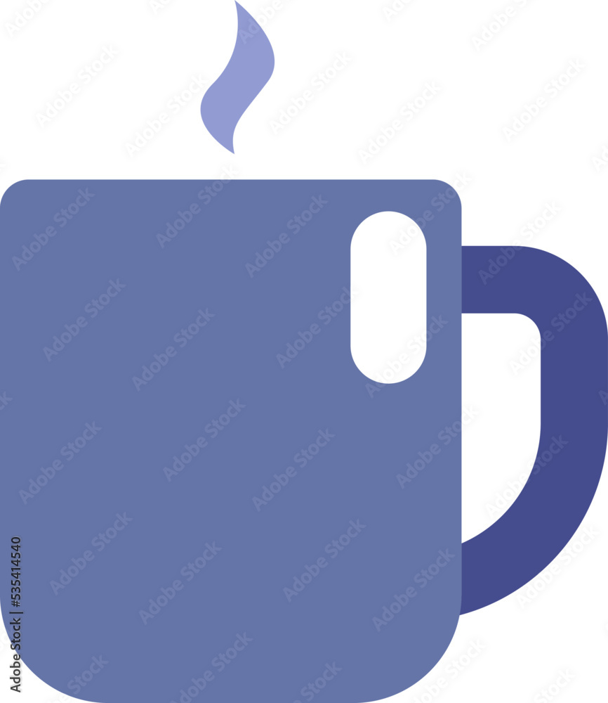 Blue mug, illustration, vector on a white background. Blue mug, illustration, vector on a white background.