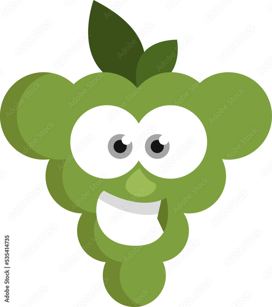 Obraz premium Grape with eyes, illustration, vector on a white background.