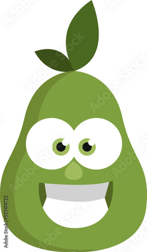 Pear with eyes  illustration  vector on a white background.