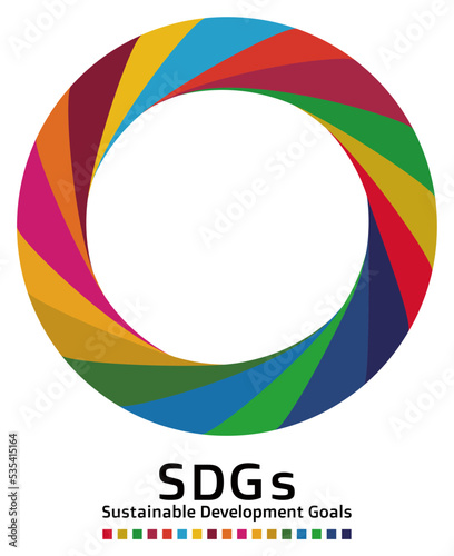 持続可能な開発目標 SDGs エス・ディー・ジーズのコンセプトカラー17色の円形フレーム ベクター