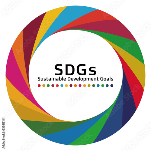 持続可能な開発目標 SDGs エス・ディー・ジーズのコンセプトカラー17色の円形フレーム ベクター