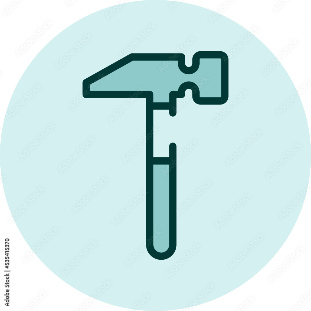 Hammer tool, illustration, vector on a white background.