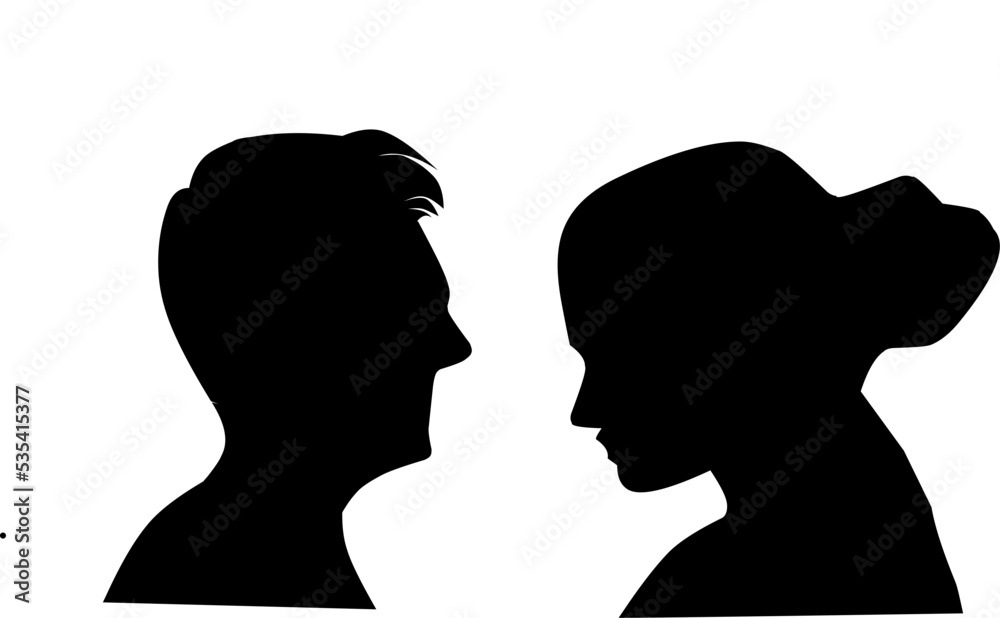 Fototapeta premium black and white man and woman illustration
