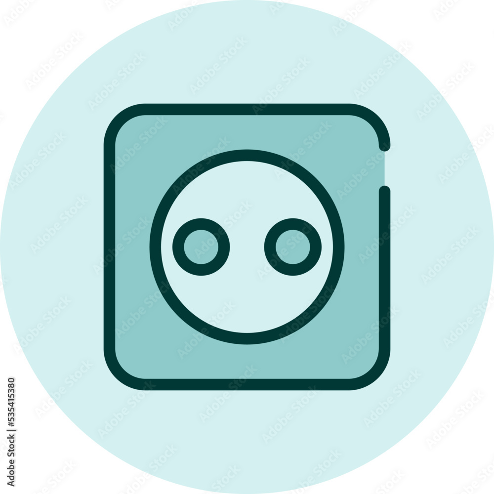 Plunger in wall, illustration, vector on a white background.