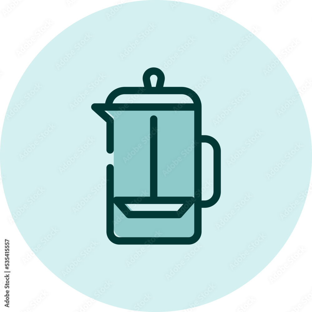 Kitchen tea maker, illustration, vector on a white background. Kitchen tea maker, illustration, vector on a white background.
