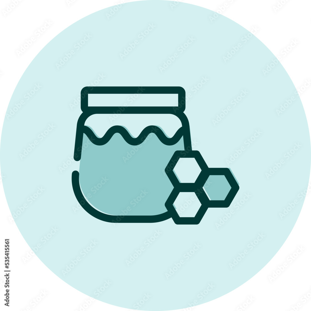 Jar of honey, illustration, vector on a white background. Jar of honey, illustration, vector on a white background.