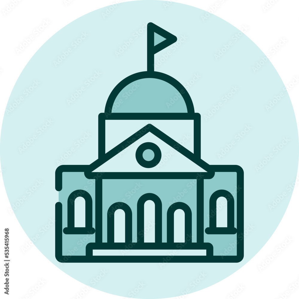 State office building, illustration, vector on a white background.