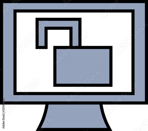 Online security lock, illustration, vector on a white background.