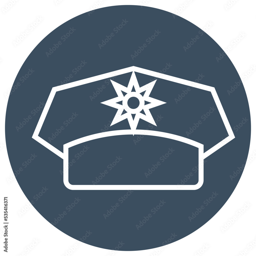 Police hat, illustration, vector on a white background. Police hat, illustration, vector on a white background.