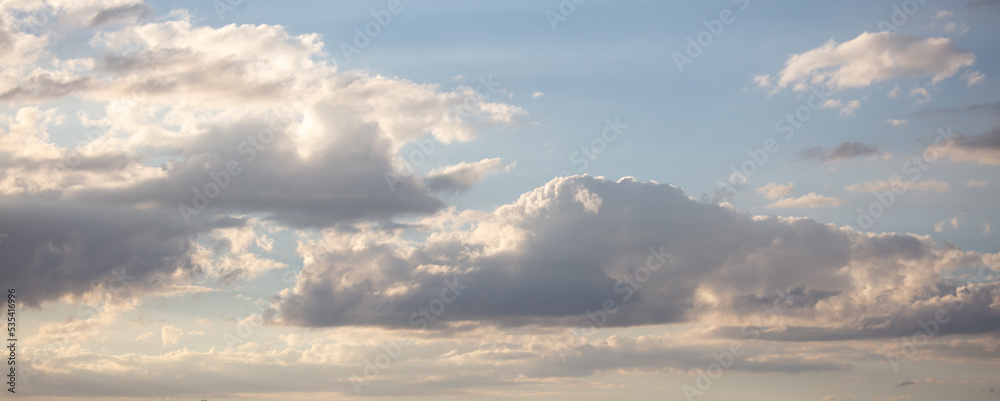 Clouds in the sky at sunset.