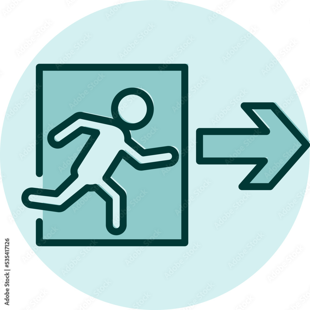 Warning sign exit, illustration, vector on a white background. Warning sign exit, illustration, vector on a white background.